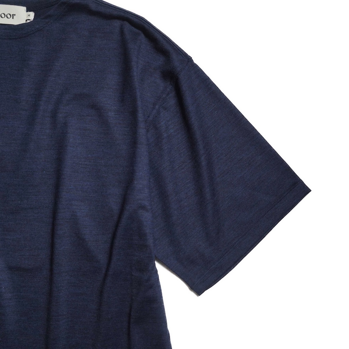 CALEDOOR / Merino Wool T-Shirt (Navy) 袖