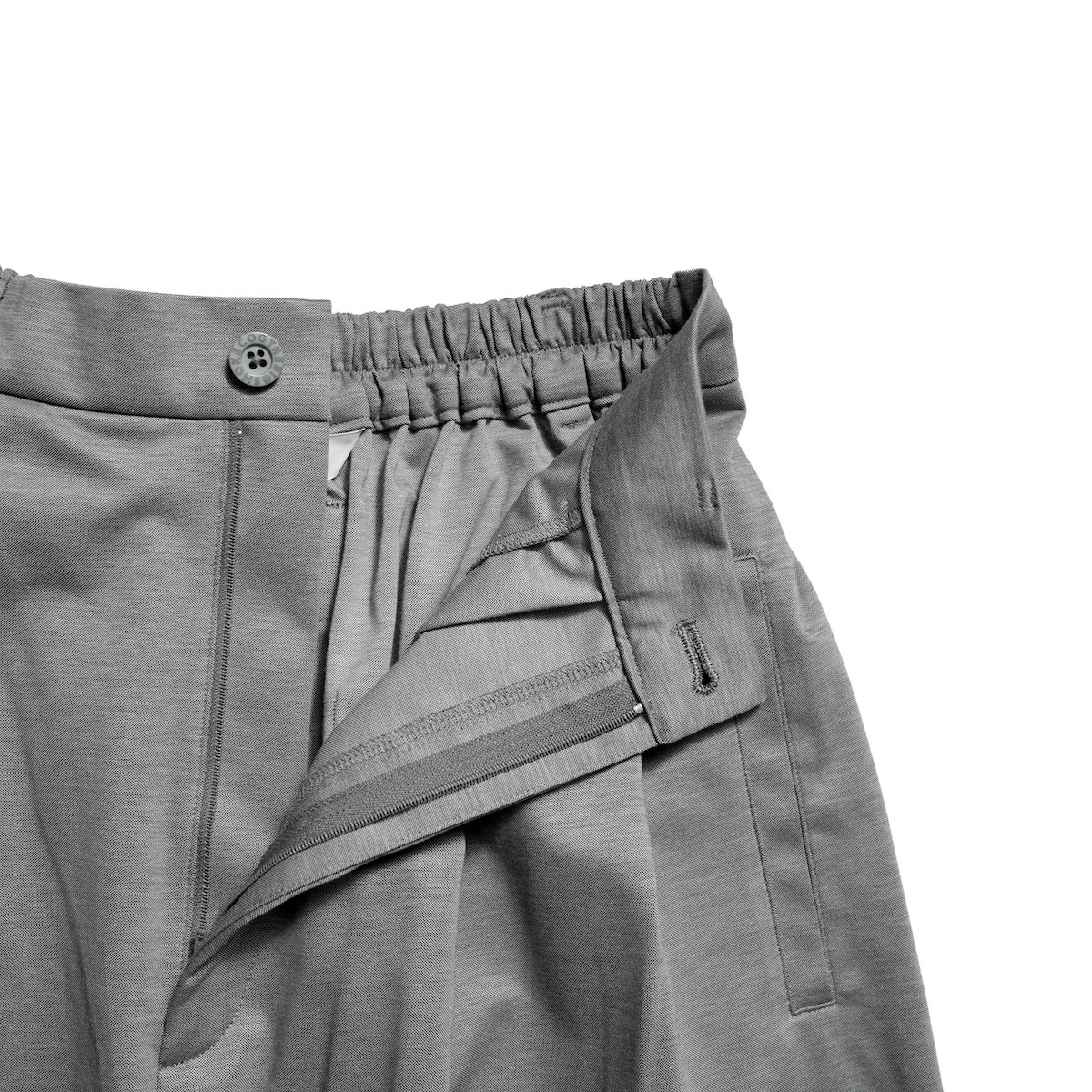 COGTHEBIGSMOKE / LUCY BAGGY TROUSERS (Mid Gray) ファスナー
