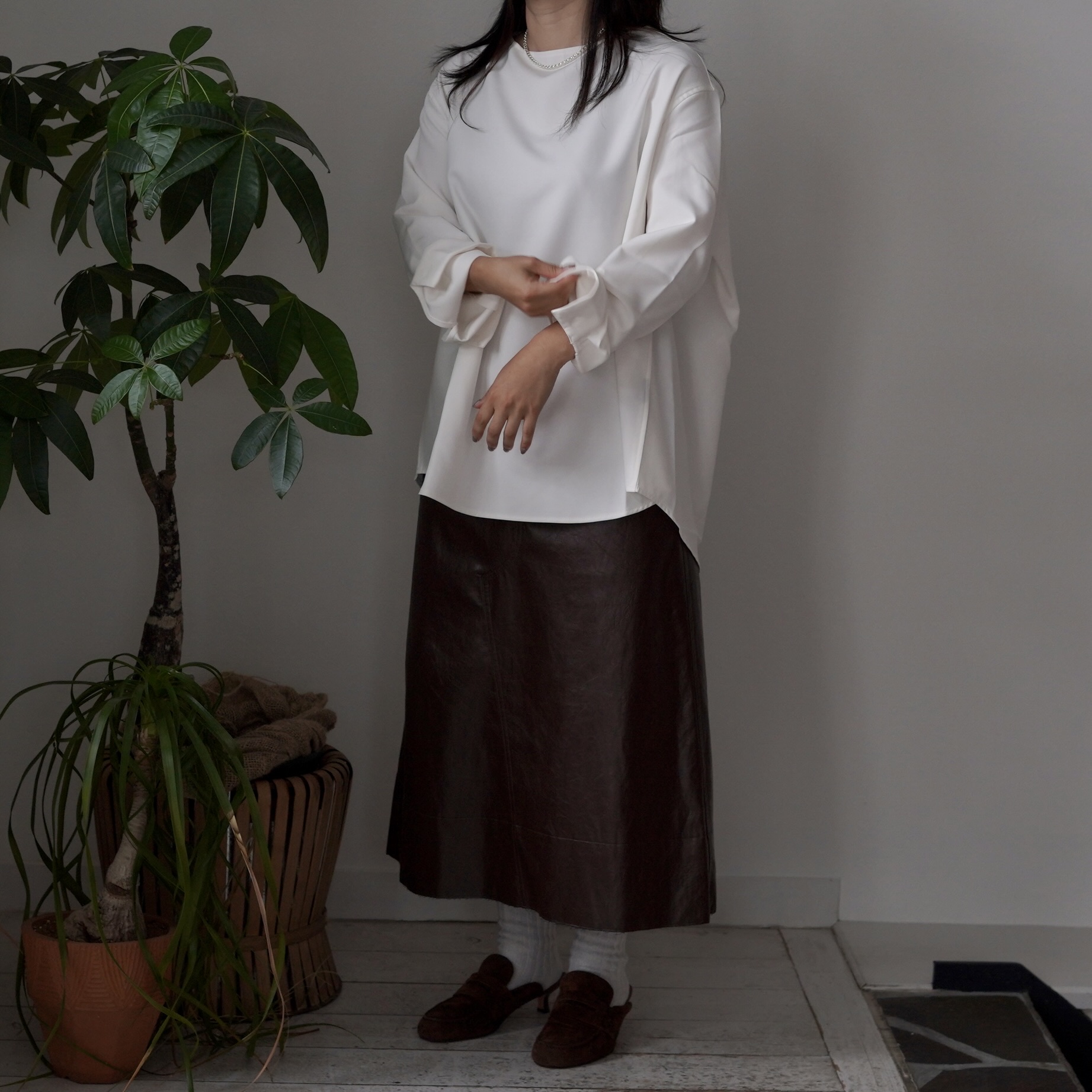 COGTHEBIGSMOKE / OCEANA BUTTON ADJUST SLV TOP (Vanilla) 155cm/size 1 着用②