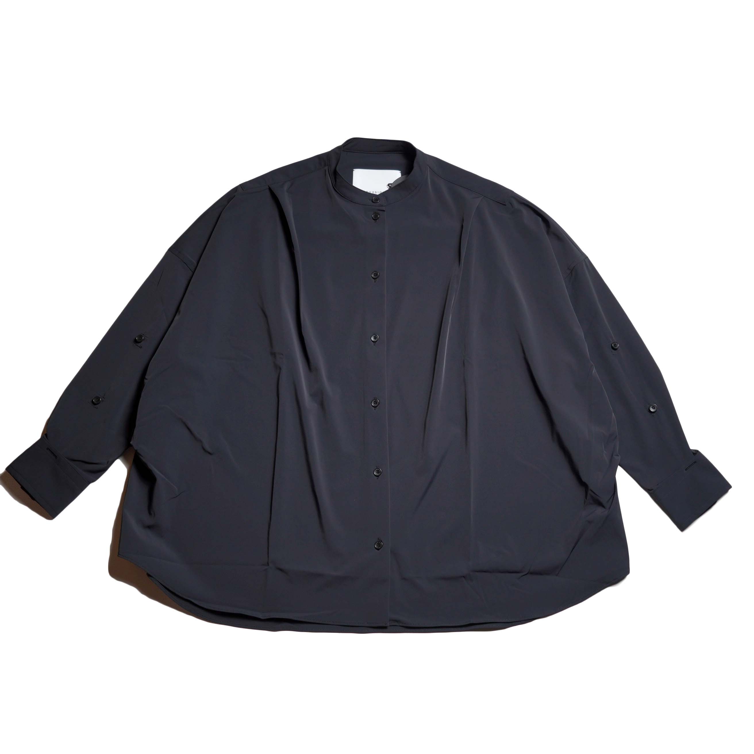 COGTHEBIGSMOKE / OLGA BAND COLLAR SHIRT (Black) 正面