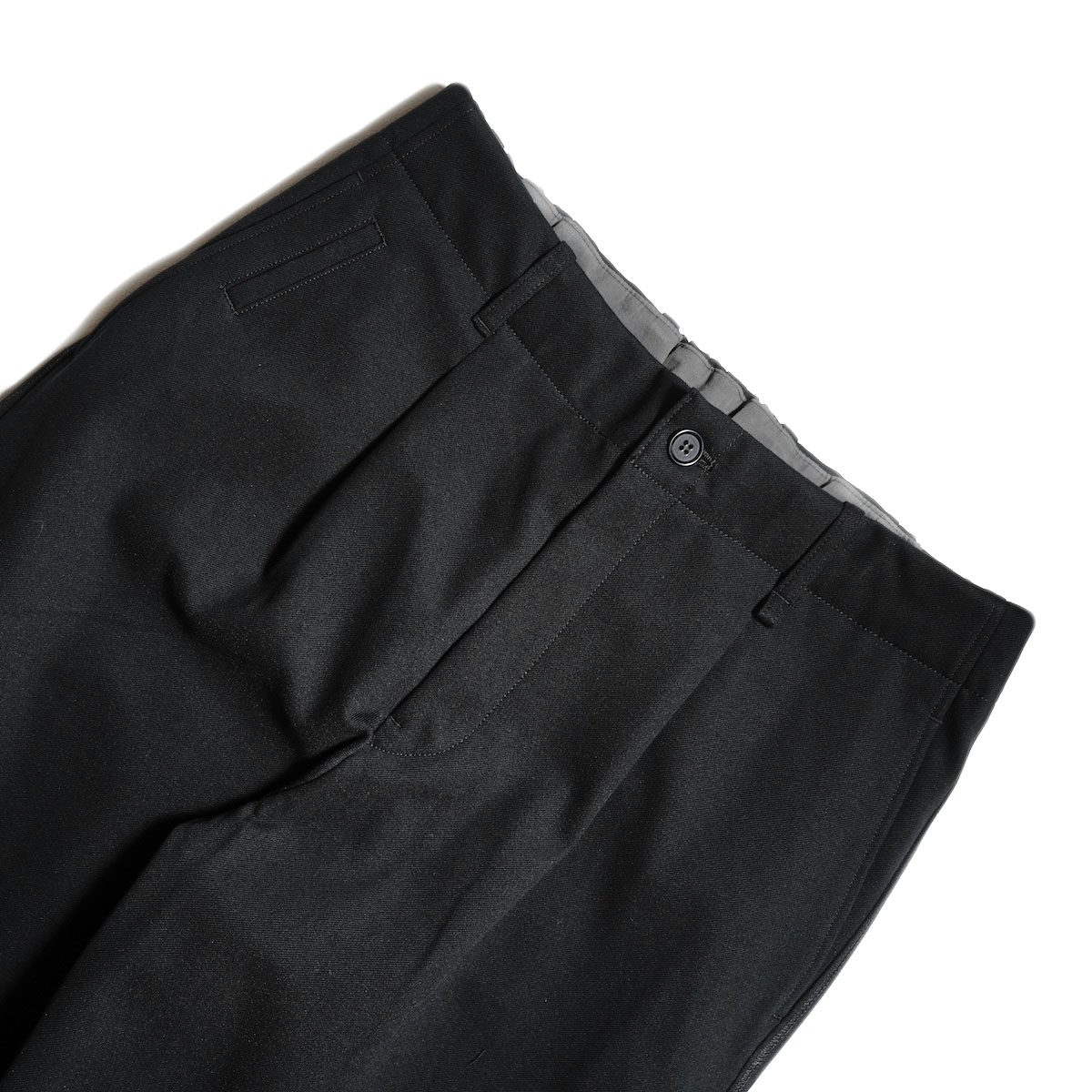日本製　【CURLY&Co.】スラックス　黒　サイズ3 CURLY&Co. / KNIT CHINO-CLOTH PANTS - STRAIGHT (Black)