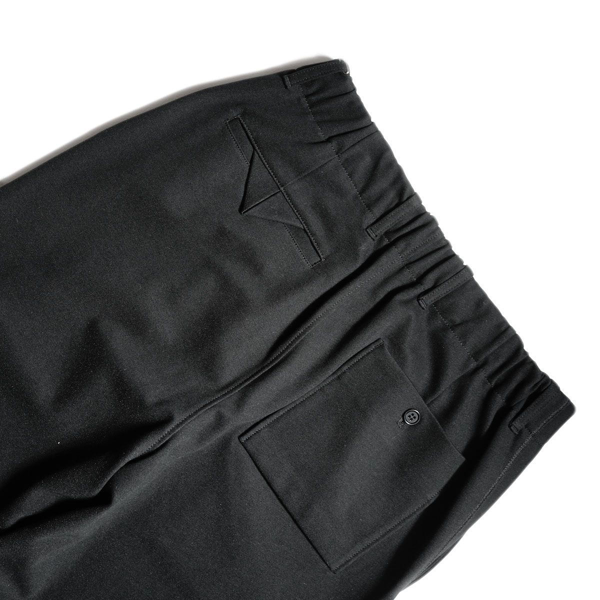 CURLY&Co. / KNIT CHINO-CLOTH PANTS - STRAIGHT (Black)