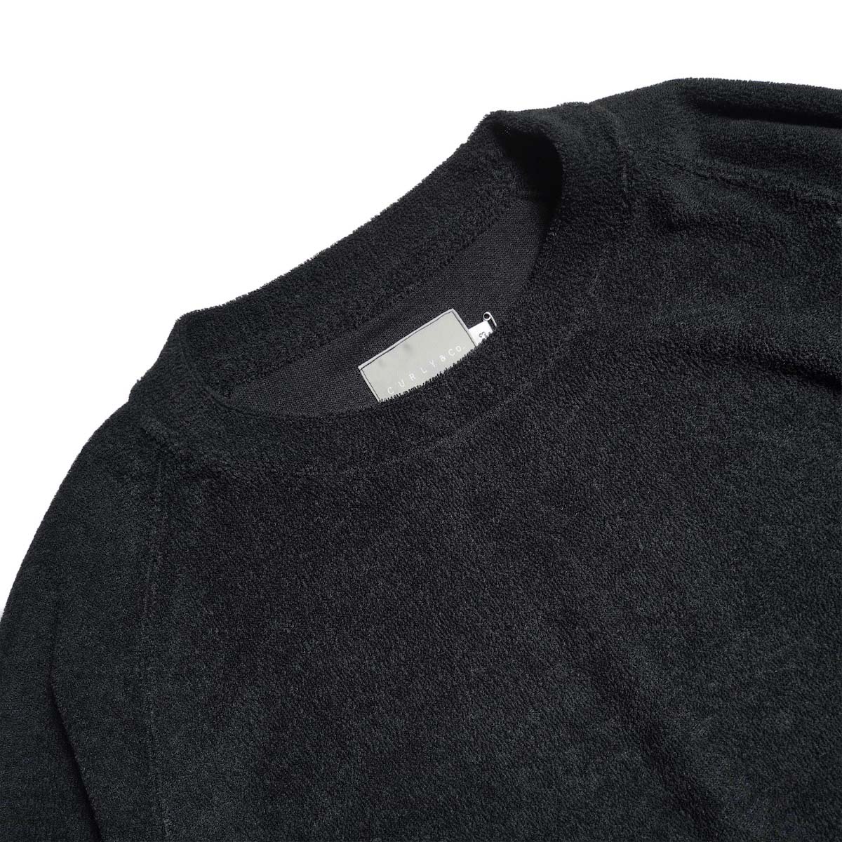 CURLY&Co. / VINTAGE PILE Q/S TEE (Black) ネック