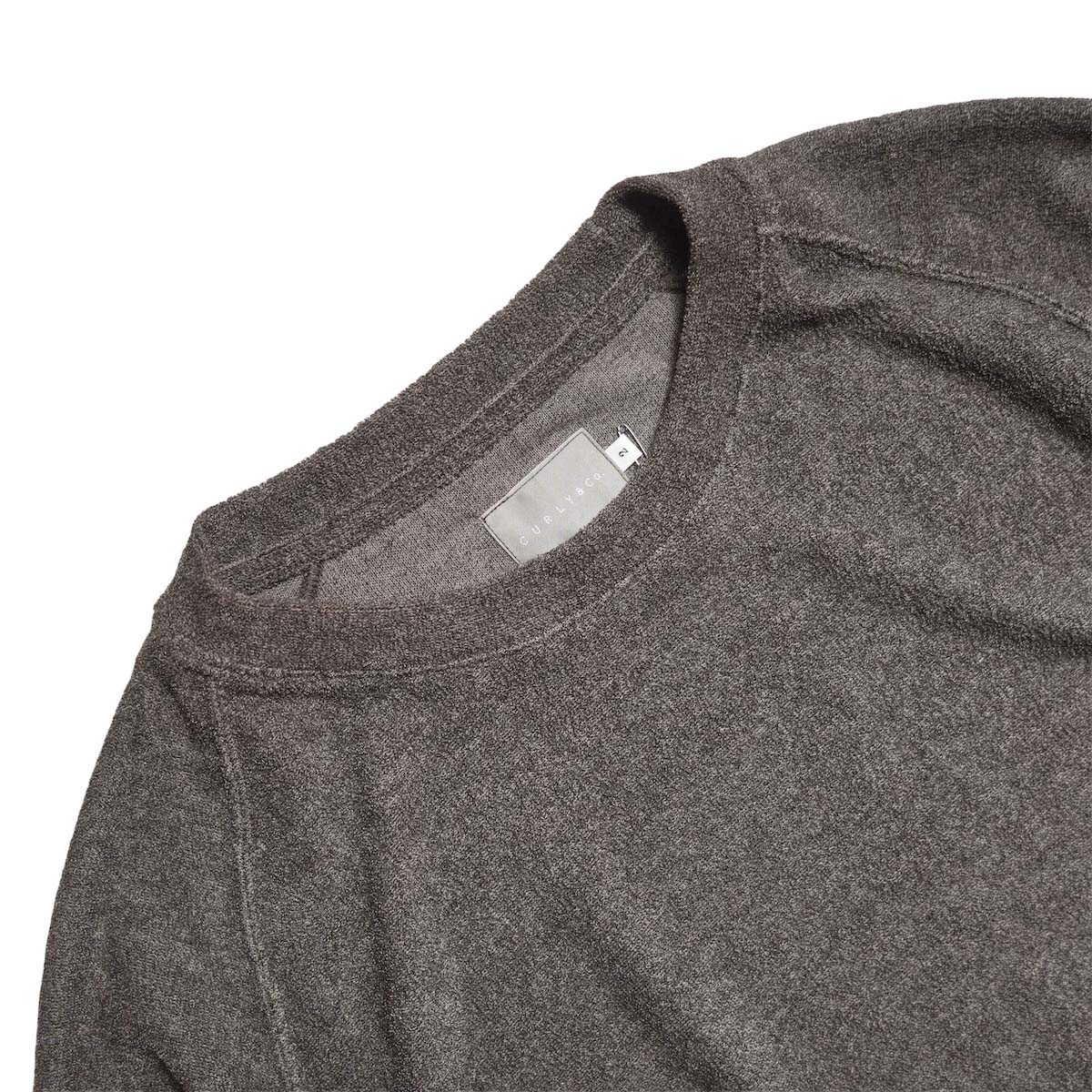 CURLY&Co. / VINTAGE PILE Q/S TEE (Charcoal) ネック