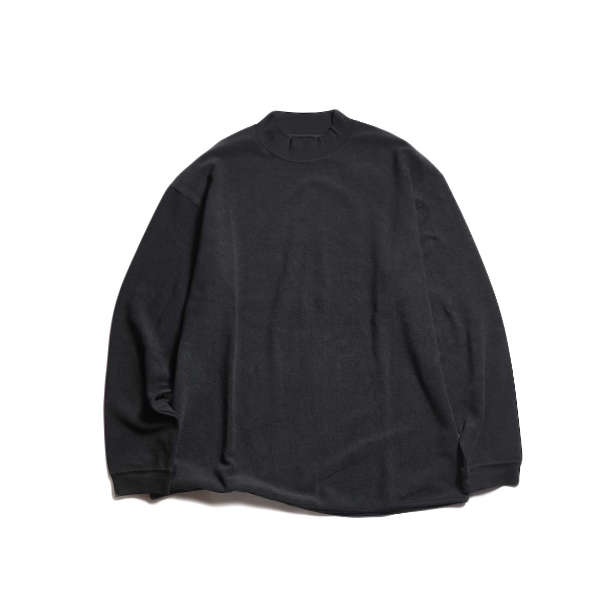 CURLY&amp;Co. / FINE COTTON PILE MOCKNECK PULLOVER (Black)
