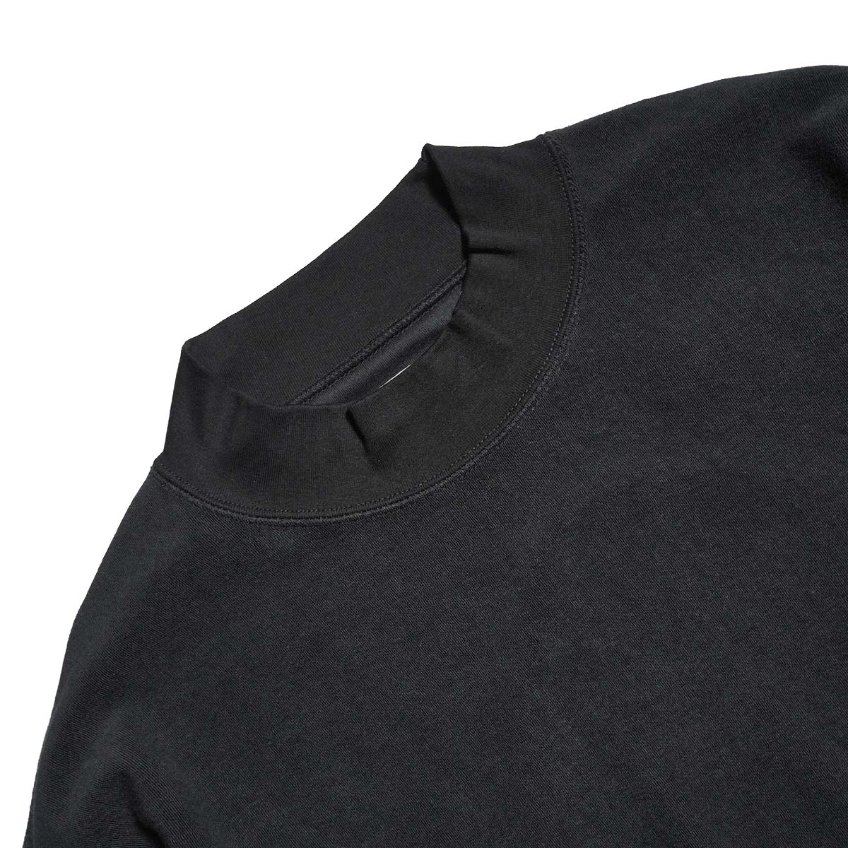 CURLY&Co. / FINE COTTON PILE MOCKNECK PULLOVER (Black) ネック