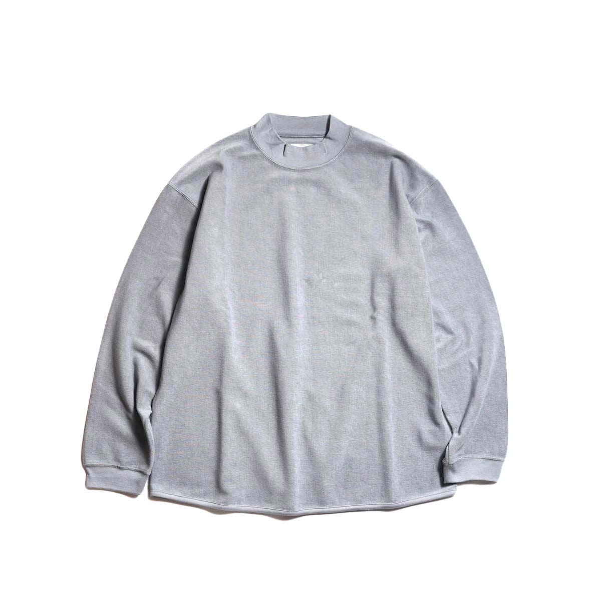 CURLY&amp;Co. / FINE COTTON PILE MOCKNECK PULLOVER (Cadet Blue)