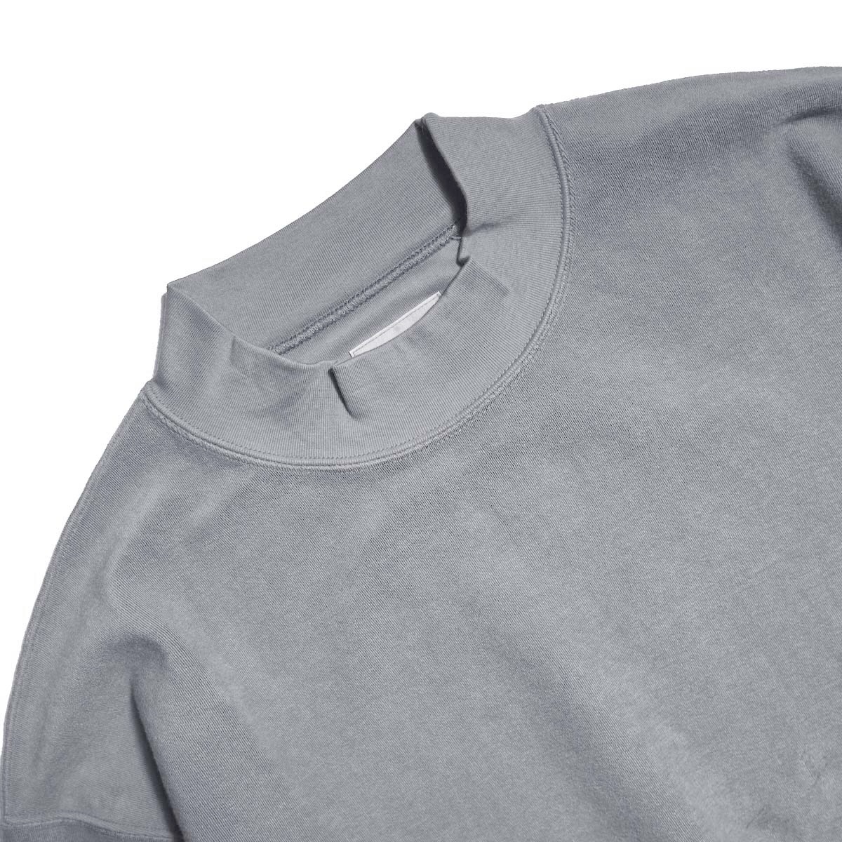 CURLY&Co. / FINE COTTON PILE MOCKNECK PULLOVER (Cadet Blue) ネック