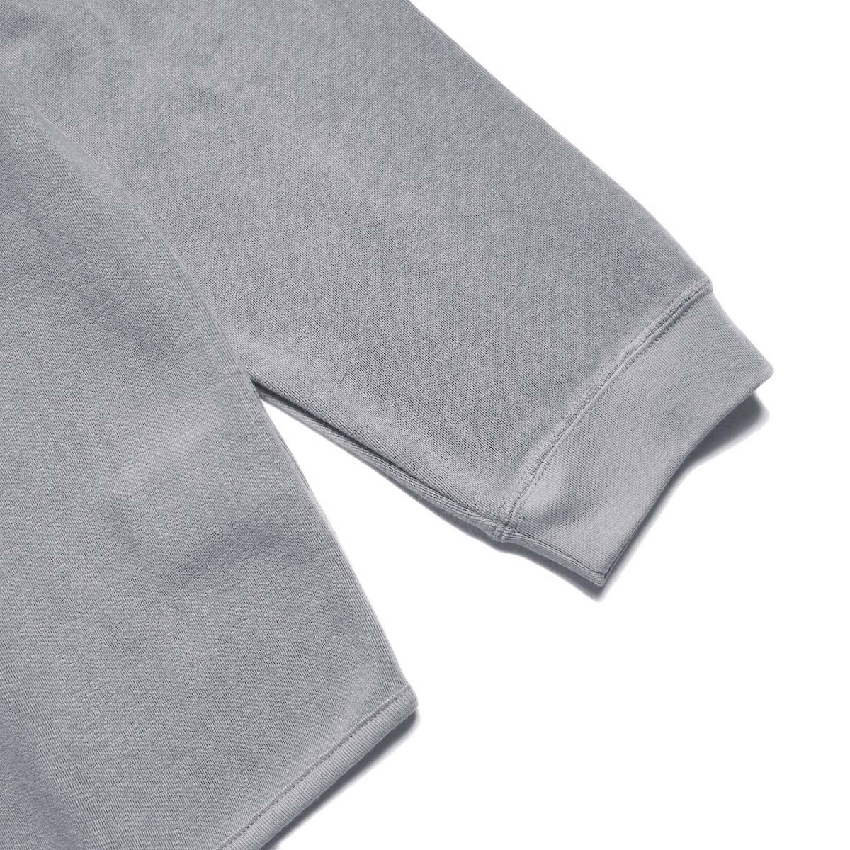 CURLY&Co. / FINE COTTON PILE MOCKNECK PULLOVER (Cadet Blue) 袖