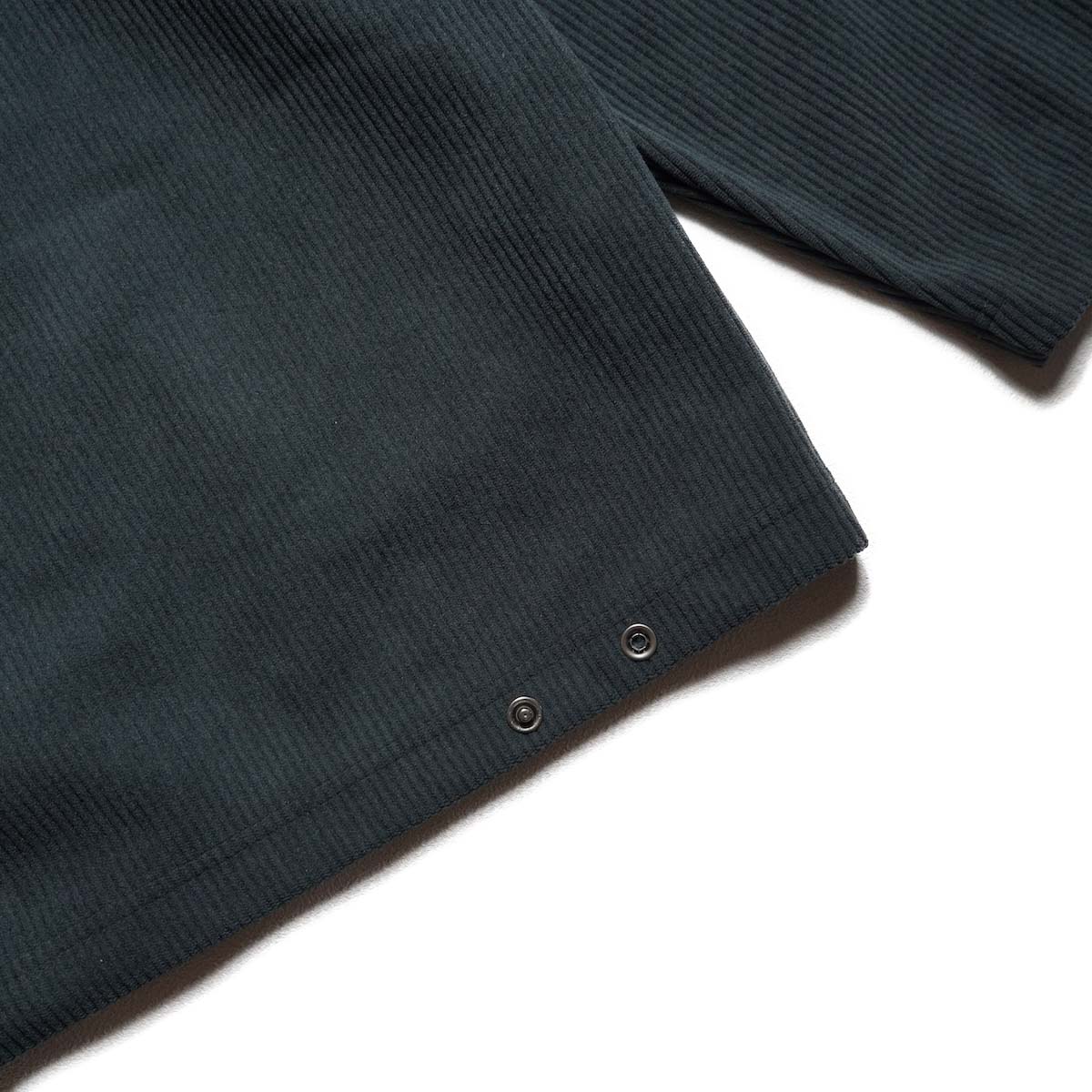 CURLY&Co. / TRICOT CORDUROY SNAP BUTTON CARDIE (Cadet Blue) 裾ボタン
