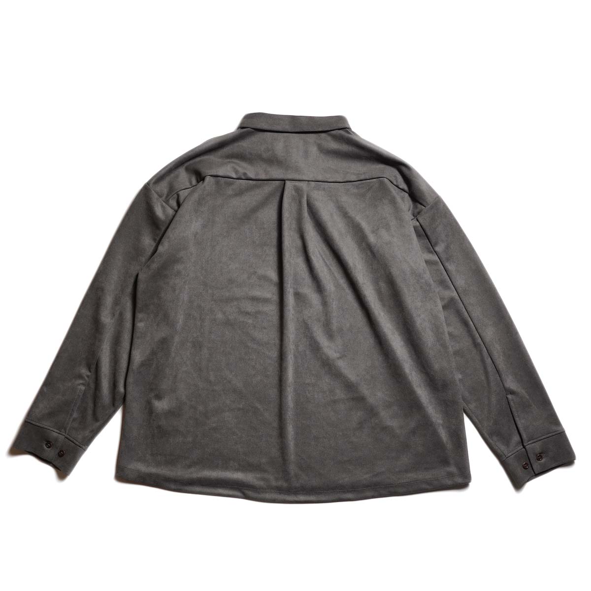CURLY&Co. / SUEDE JERSEY P/O SHIRT (Mocha Gray)  背面