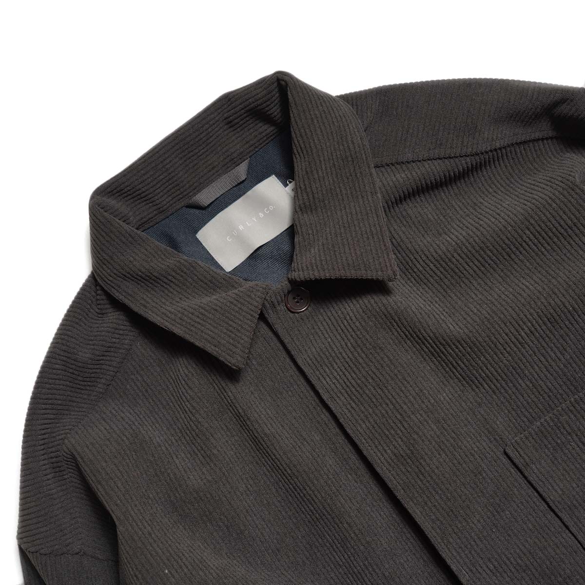 CURLY&Co. / TRICOT CORDUROY BLOUSON (Cacao) 襟元