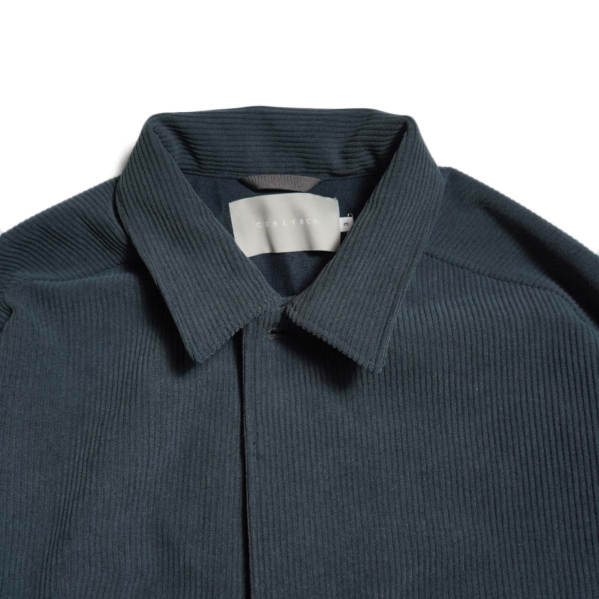 CURLY&Co. / TRICOT CORDUROY BLOUSON (Cadet Blue) 襟元
