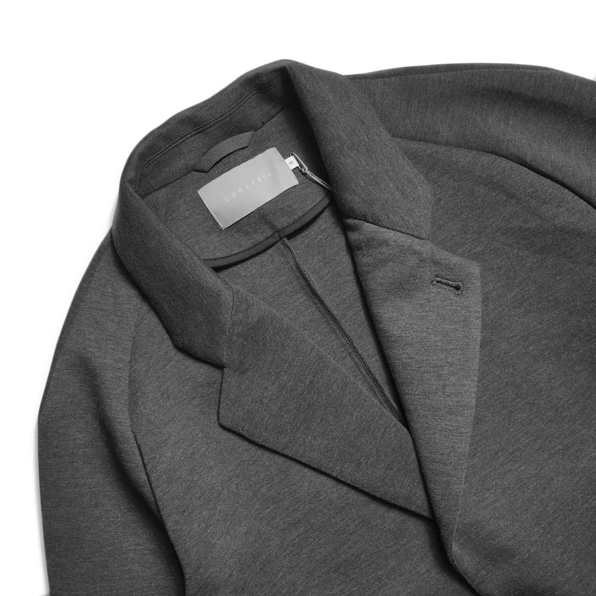 CURLY&Co. / AIR DOUBLE-KNIT JACKET (Charcoal) ラペル
