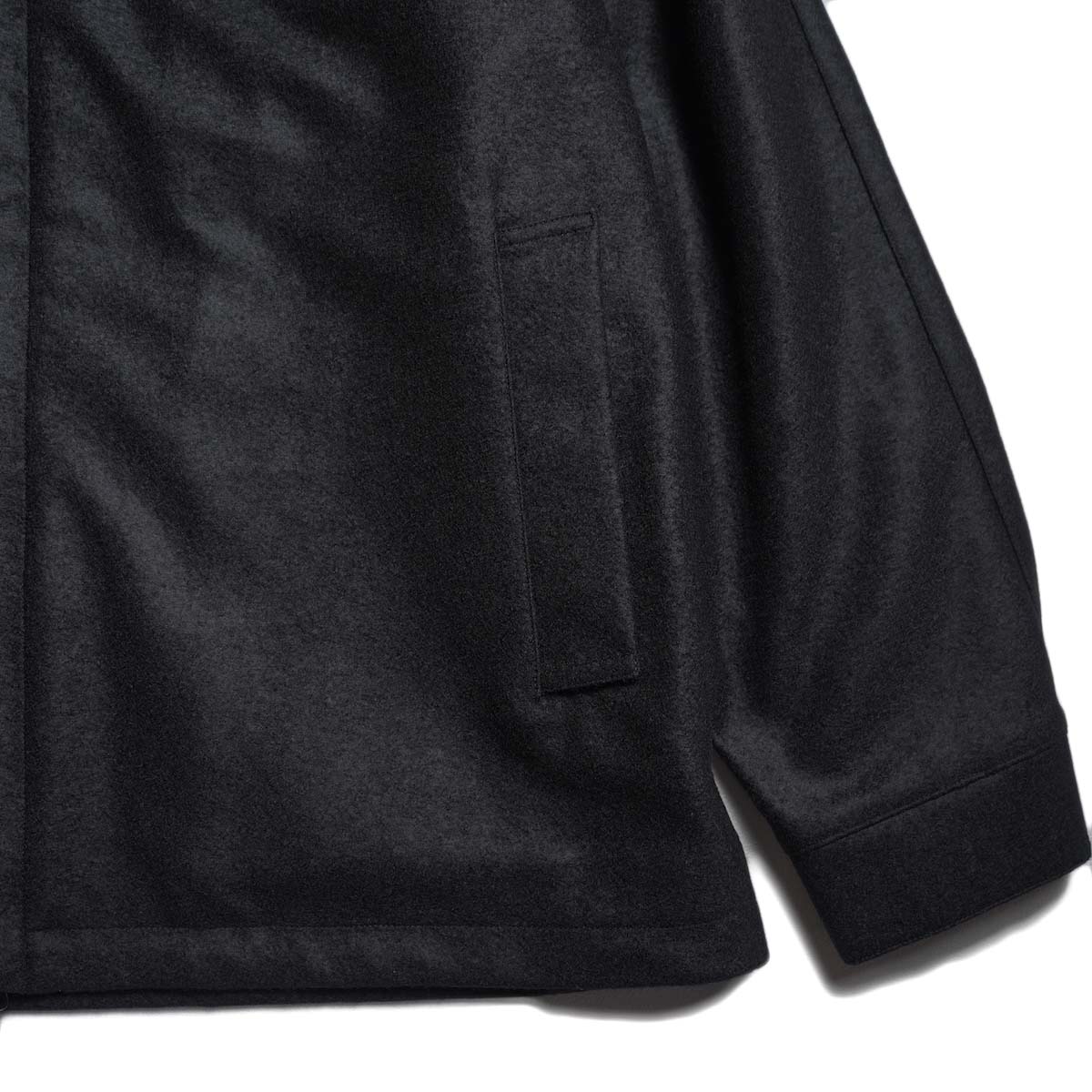 CURLY&Co. / PRESSED WOOL JERSEY BLOUSON (Black) ポケット