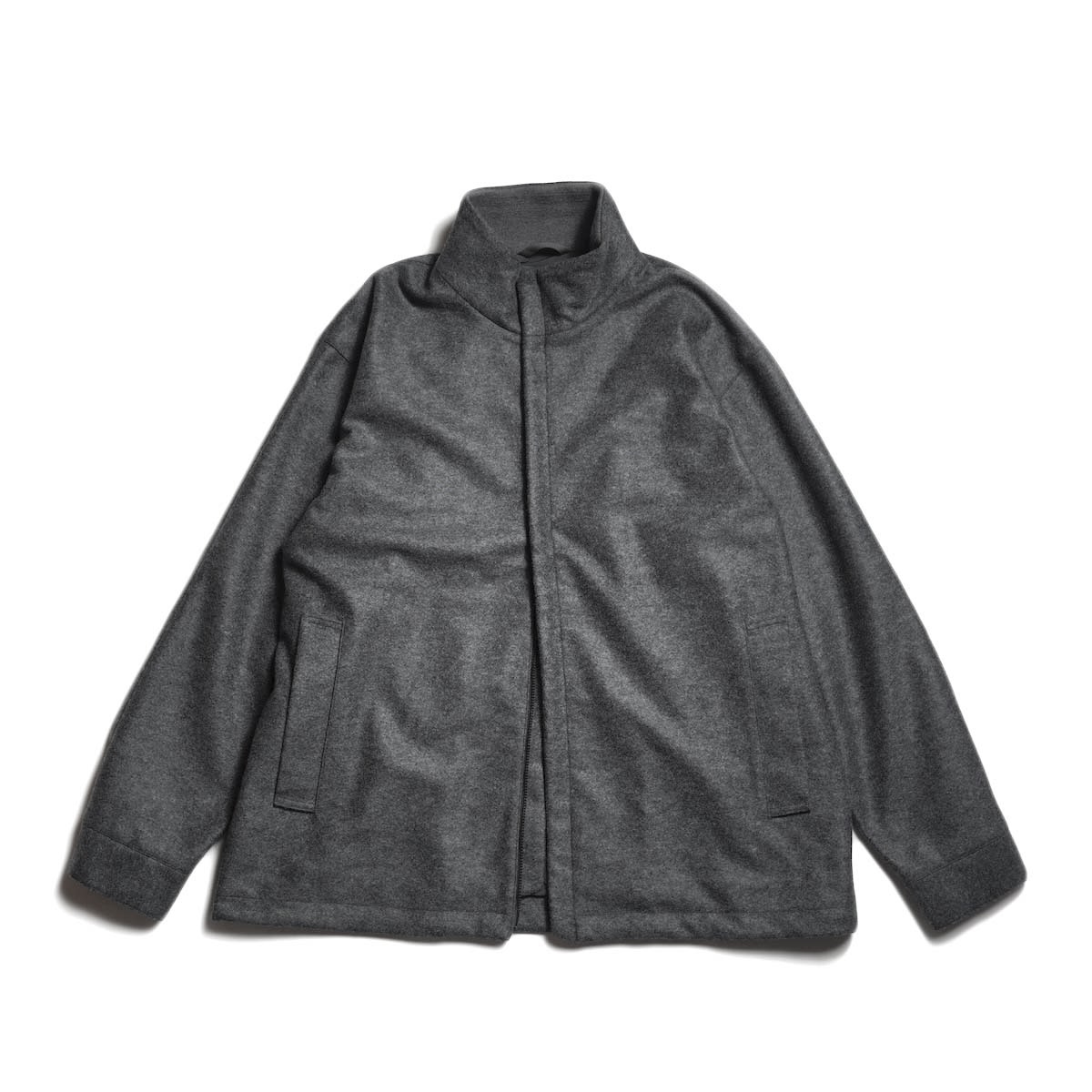 CURLY&amp;Co. / PRESSED WOOL JERSEY BLOUSON (Mix Gray)