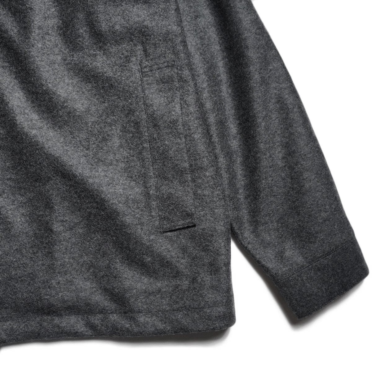 CURLY&Co. / PRESSED WOOL JERSEY BLOUSON (Mix Gray) ポケット