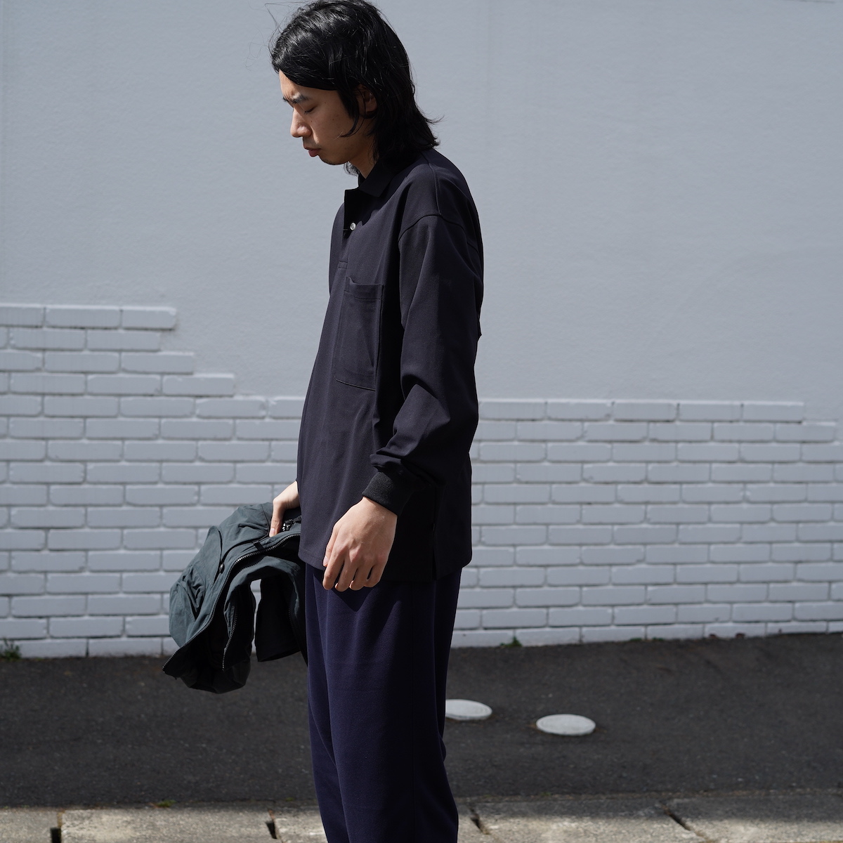 DAIWA PIER39 / TECH POLO SHIRTS L/S (Navy)