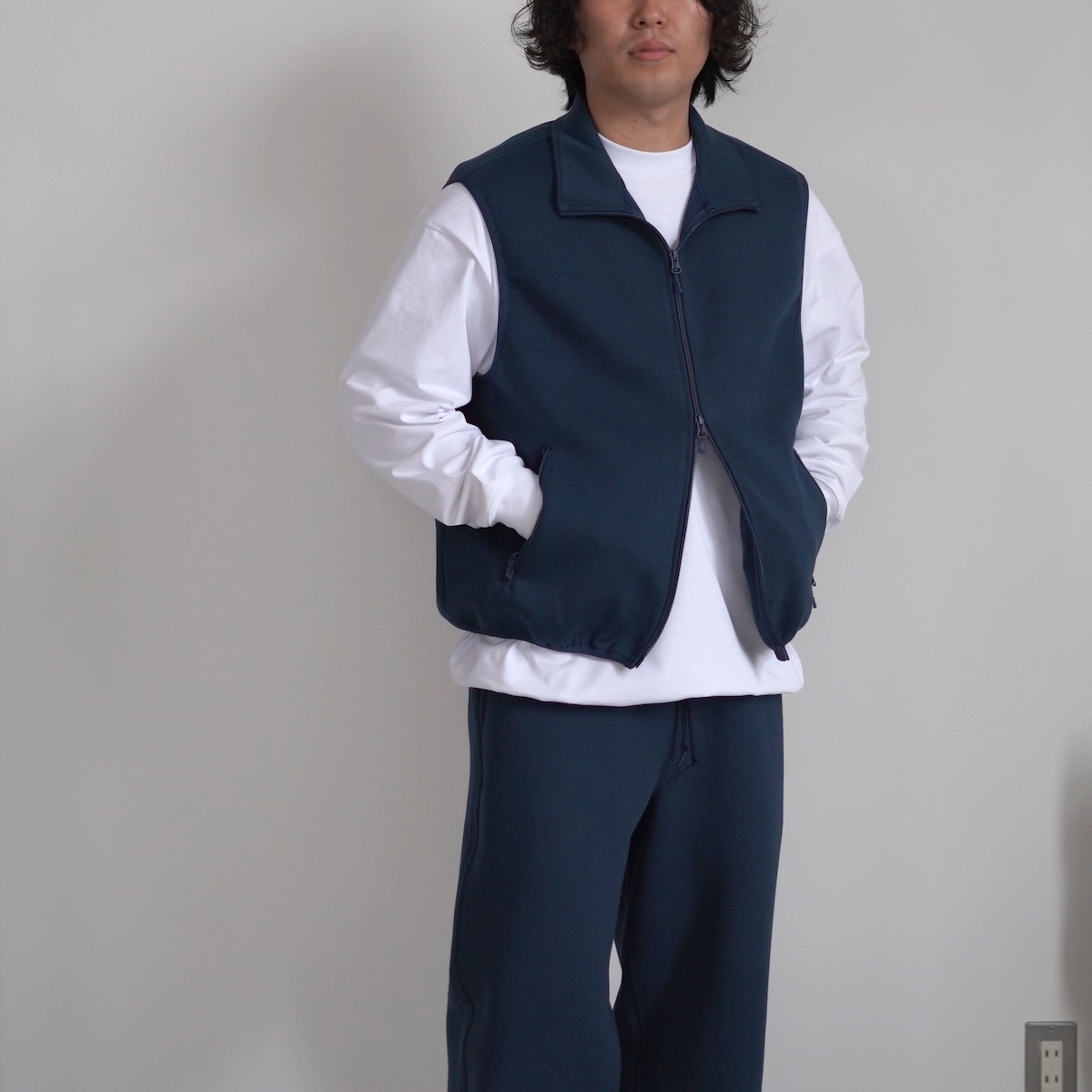 DAIWA PIER39 / TECH SCUBA KNIT STAND COLLAR VEST (Navy)