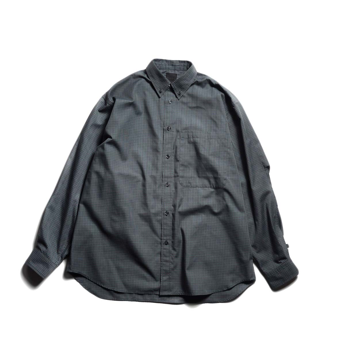 DAIWA PIER39 / TECH BUTTON DOWN SHIRT L/S GREN PLAID (Charcoal)