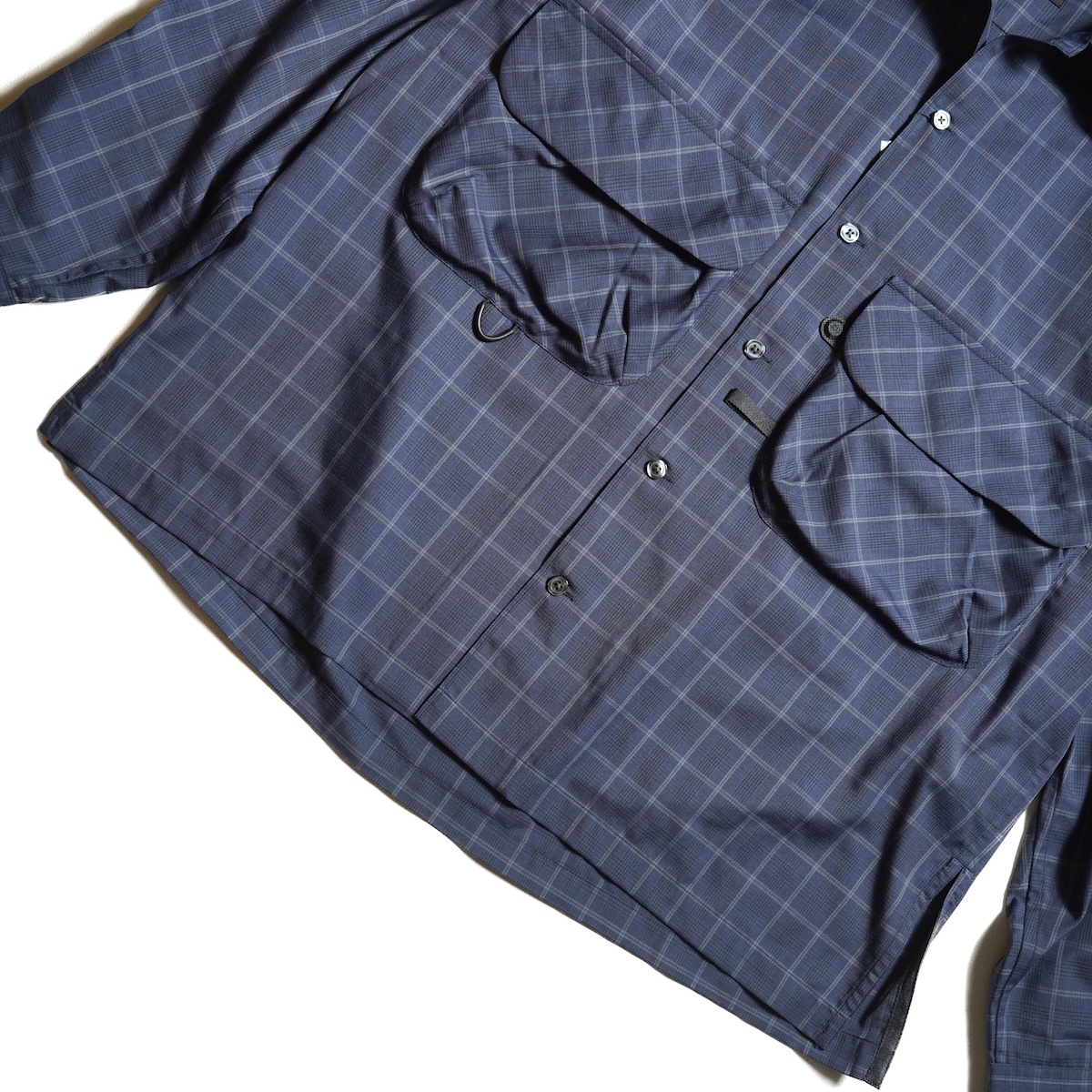 DAIWA PIER39 / TECH SPORTS OPEN COLLAR SHIRT L/S NOVA CHECK (Navy)