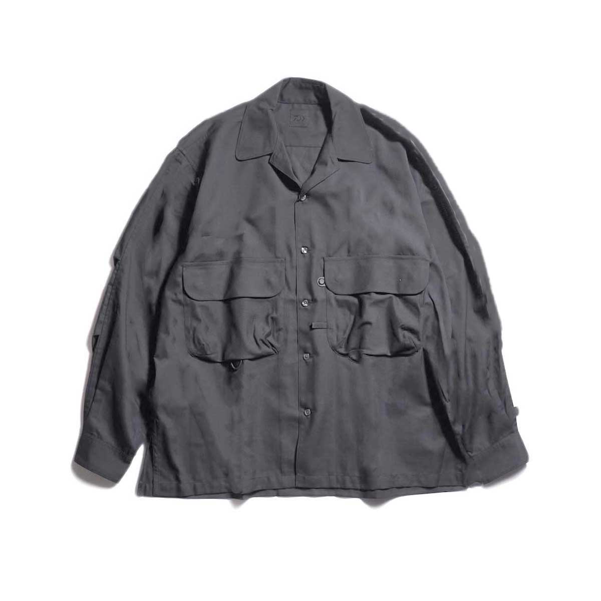 DAIWA PIER39 / TECH SPORTS OPEN COLLAR SHIRT L/S (Charcoal) 