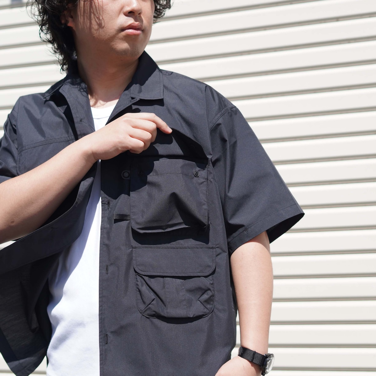 DAIWA PIER39 / TECH MULTI TOOL POCKET SHIRT S/S SOLID (Black)