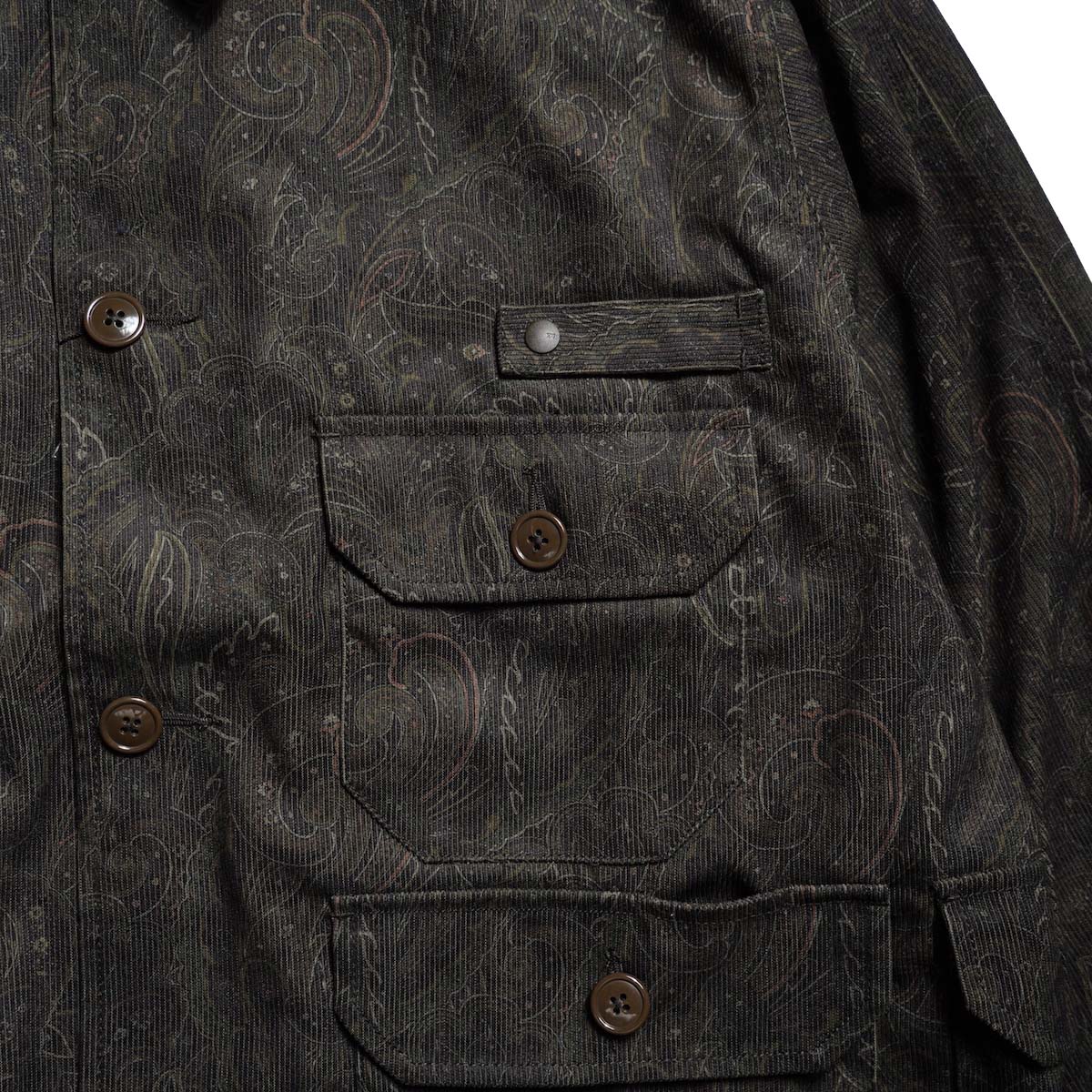 DAIWA PIER39 / TECH FLYING SHIRT CORDUROY PAISLEY (D.Brown) ポケット