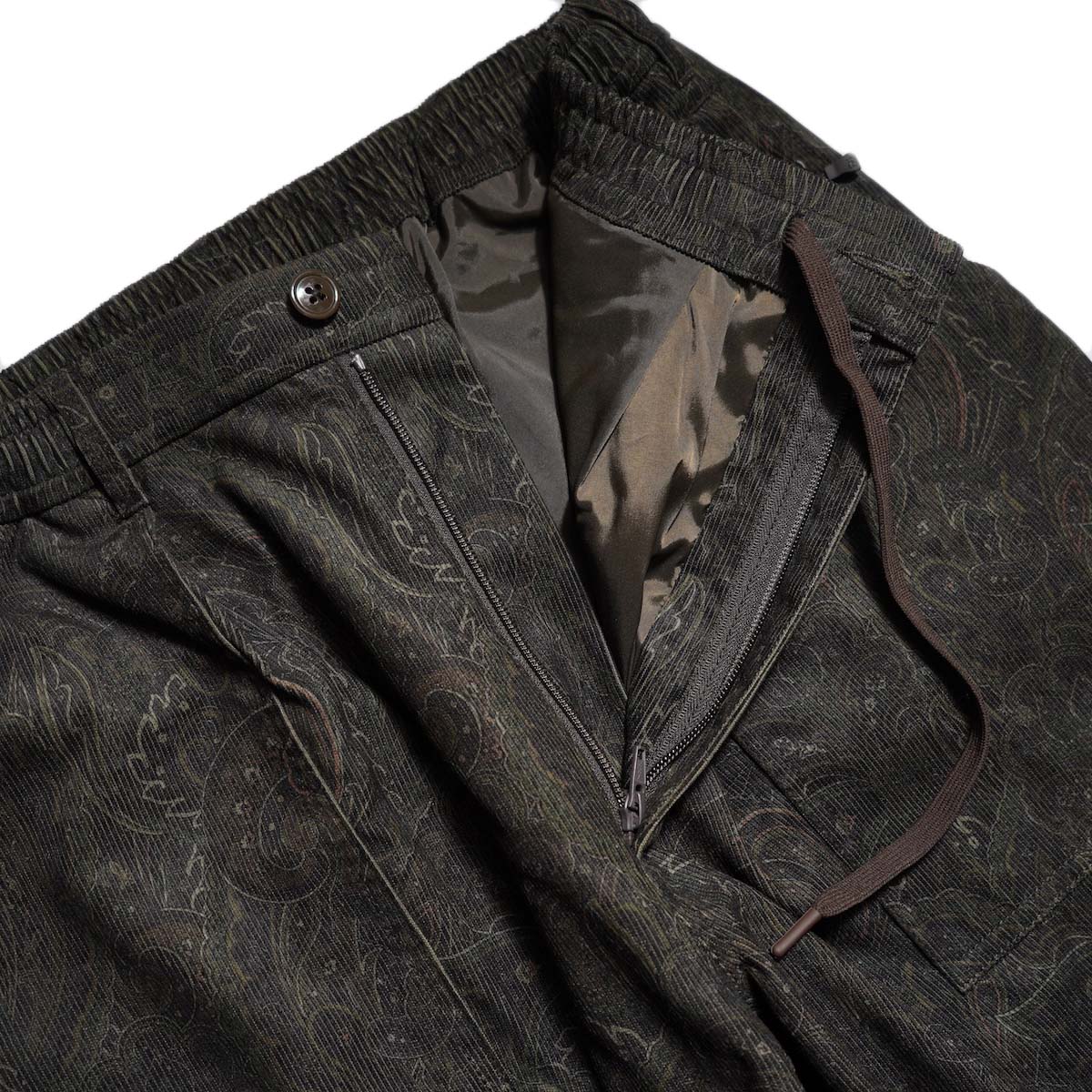 DAIWA PIER39 / W's TECH MECHANICS PANTS CORDUROY PAISLEY (D.Brown) ファスナー