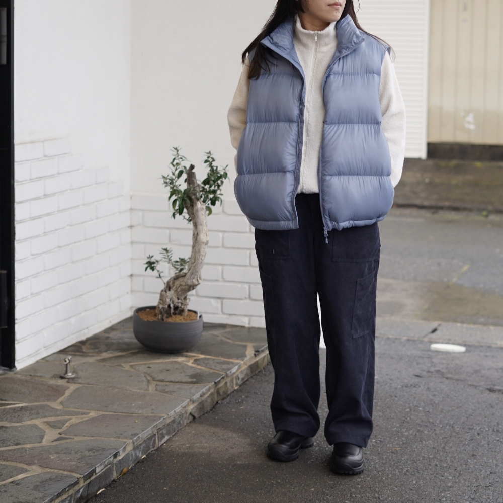 DAIWA PIER39 / W's TECH ULTRA LIGHT DOWN VEST (LT.Blue)  155cm着用①