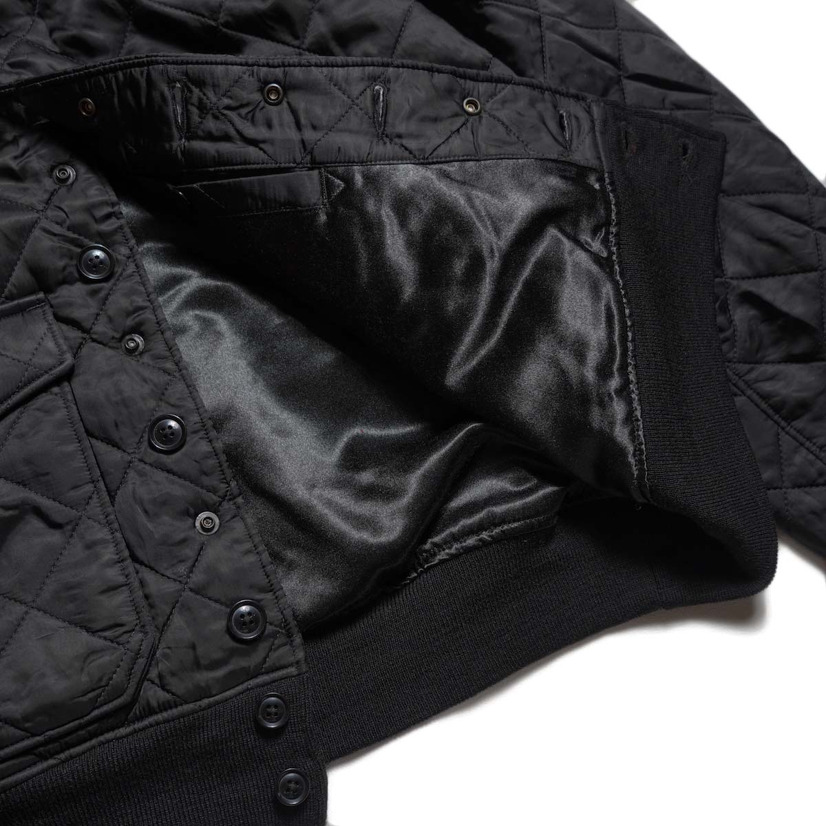 Engineered Garments / A-1 Jacket - Polyester Diamond Quilt (Black) ライニング