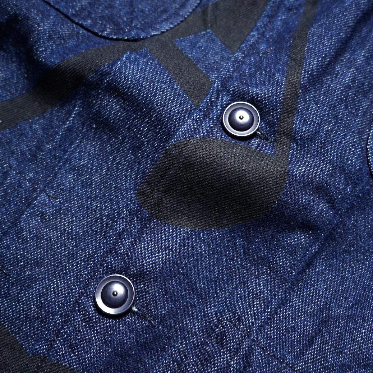 Engineered Garments / Bedford Jacket - Music Note Denim (Indigo) フロントボタン