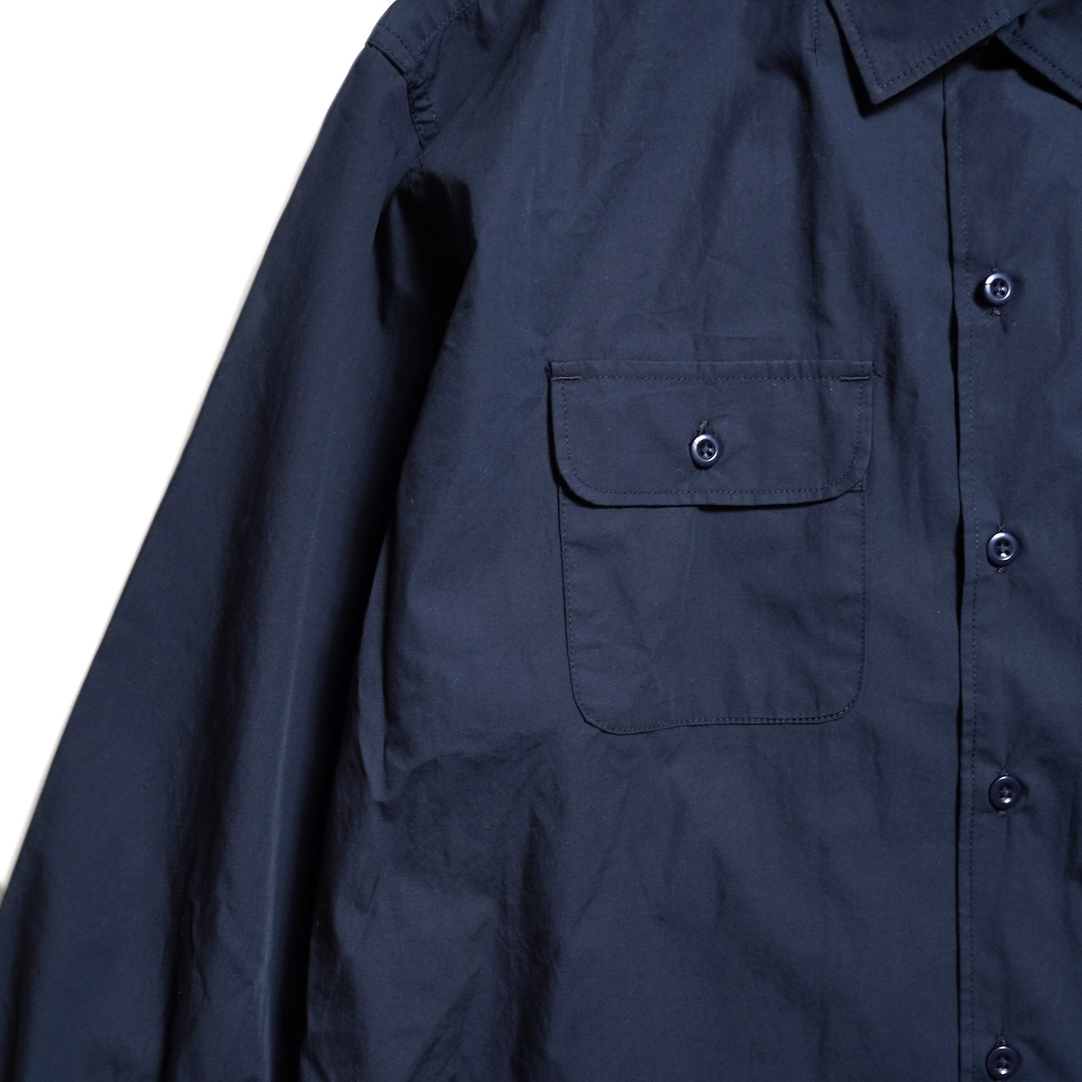 Engineered Garments / Bowling Shirt - Cotton Broadcloth (Dk.Navy) 胸ポケット