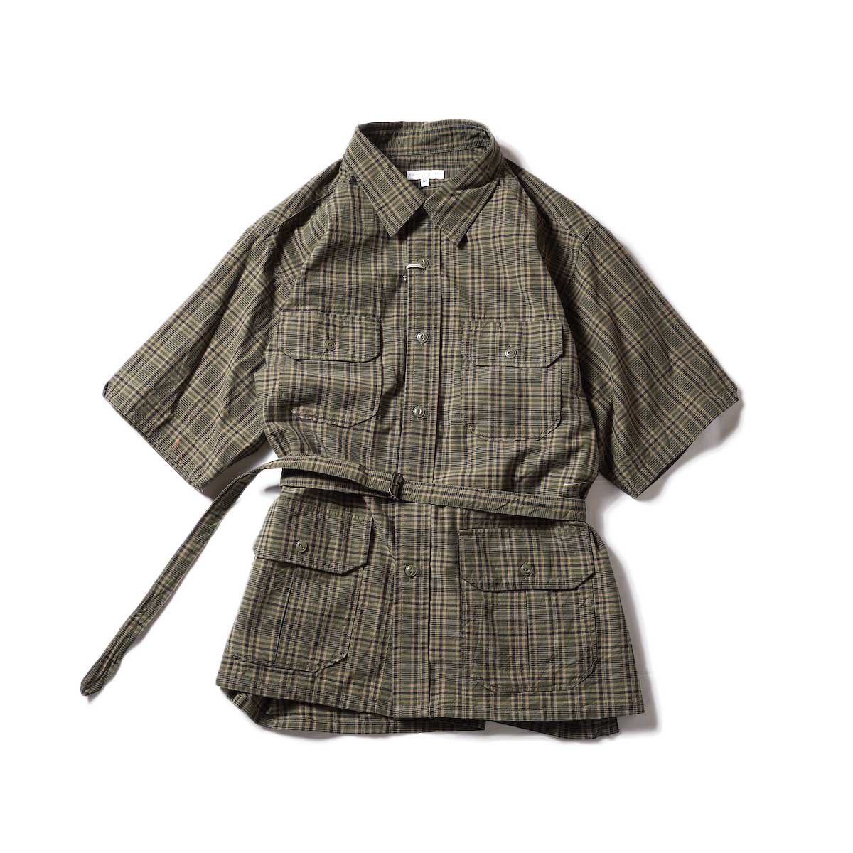 Engineered Garments / S/S Bush Shirt - Cotton Madras Check (Olive