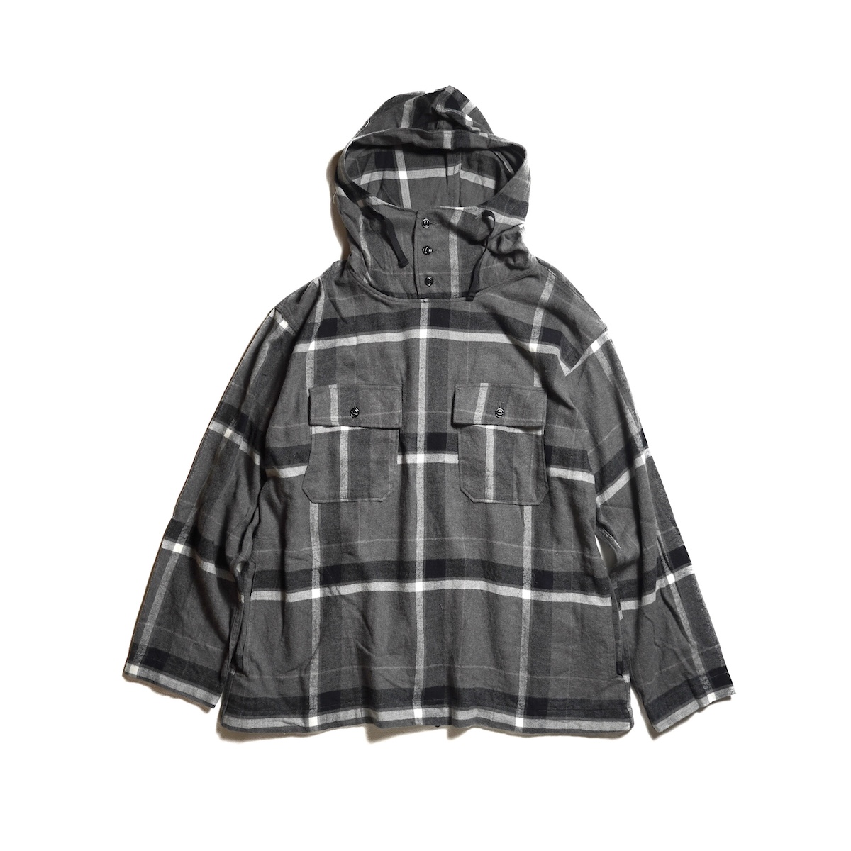 Engineered Garments / Cagoule Shirt - Brushed Big Plaid (Grey / Black)