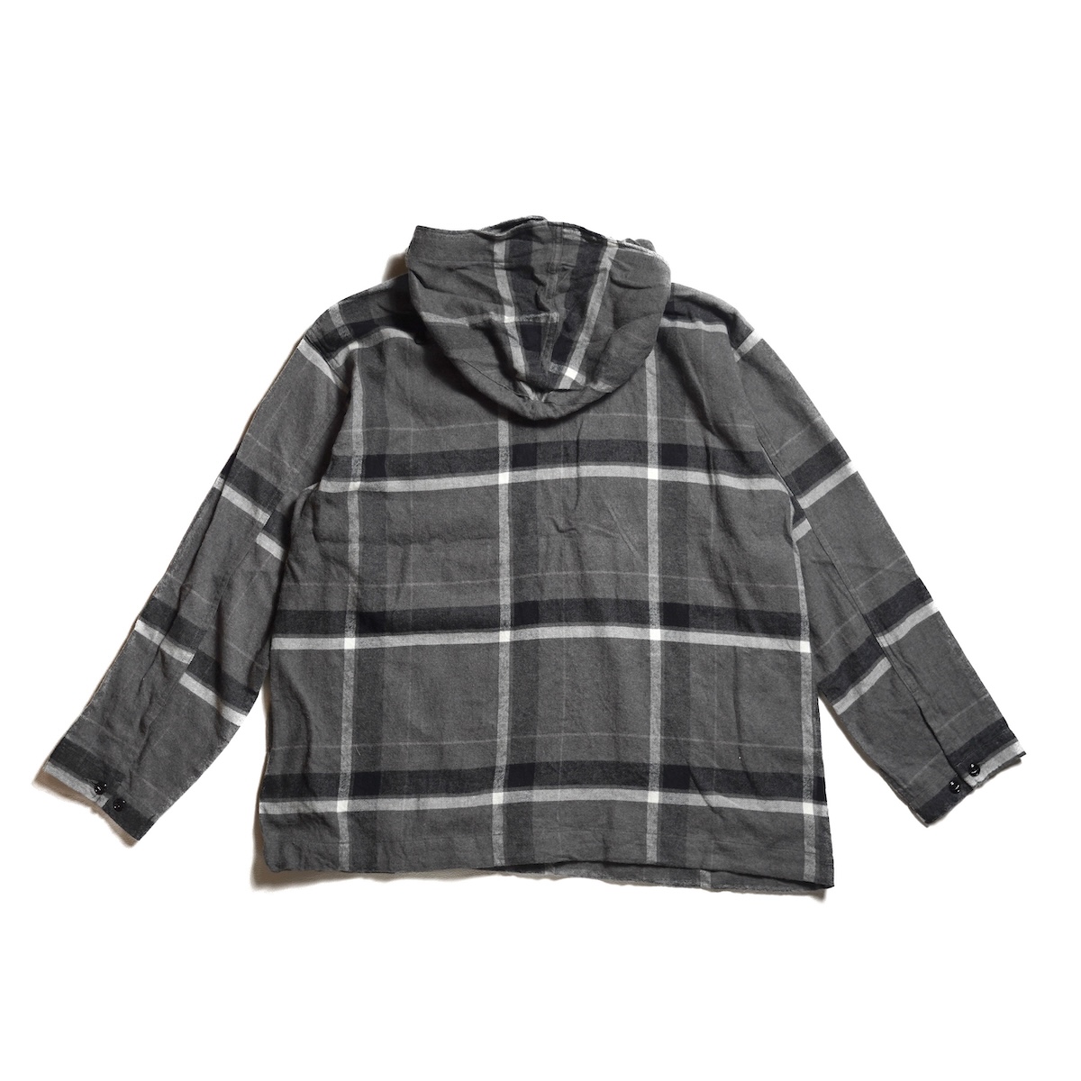 Engineered Garments / Cagoule Shirt - Brushed Big Plaid (Grey / Black) 背面