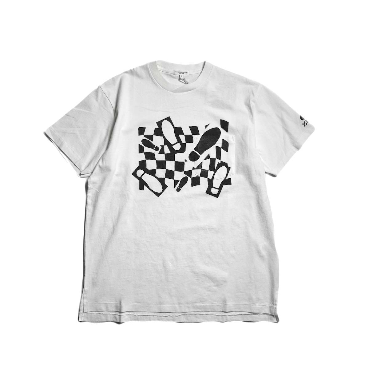 Engineered Garments / Printed Cross Crew Neck T-shirt - Foot Print 
