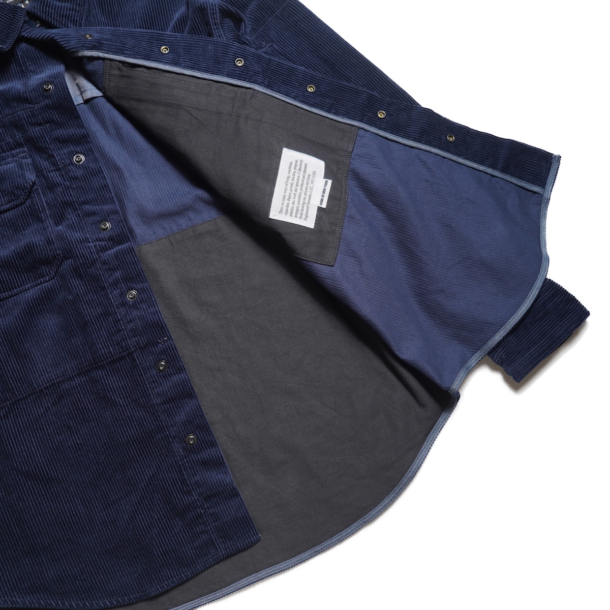 Engineered Garments / CPO Shirt Jacket - 8W Corduroy (Dk.Navy) 裏地、内ポケット