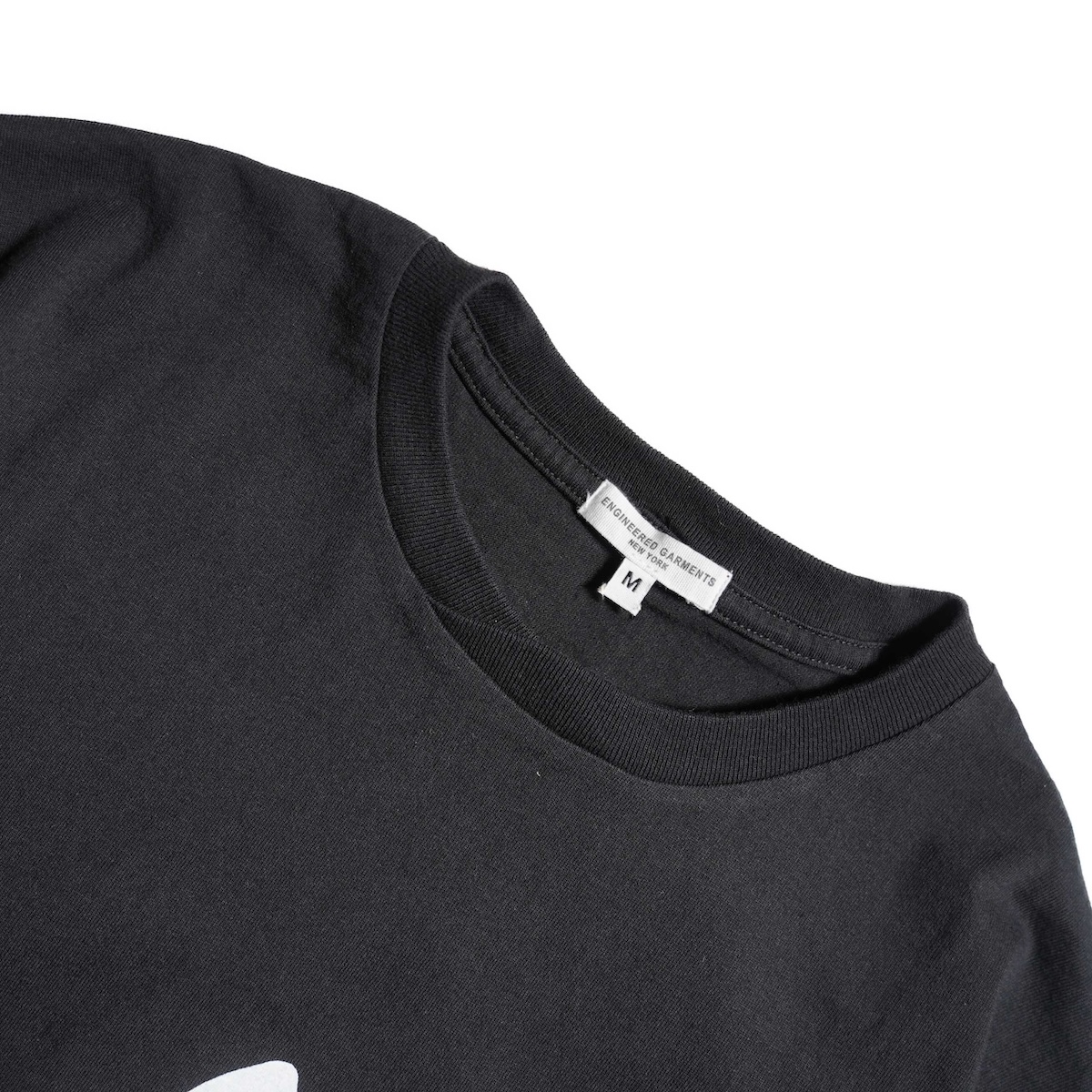 Engineered Garments / Printed Cross Crew Neck T-shirt (Black)