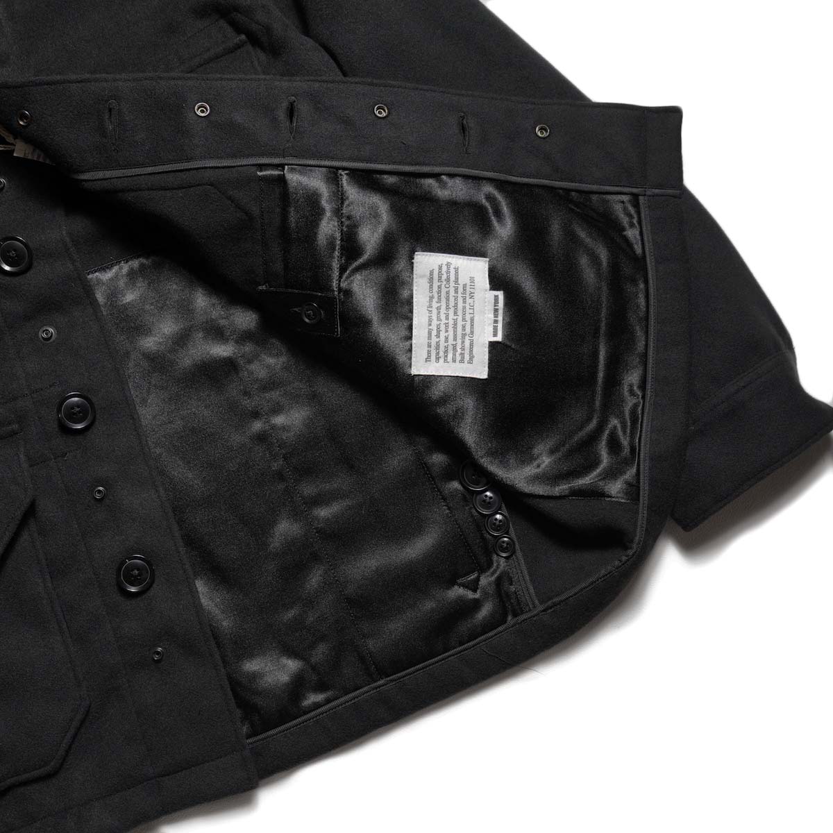 Engineered Garments / Cruiser Jacket - Polyester Fake Melton (Black) 裏地