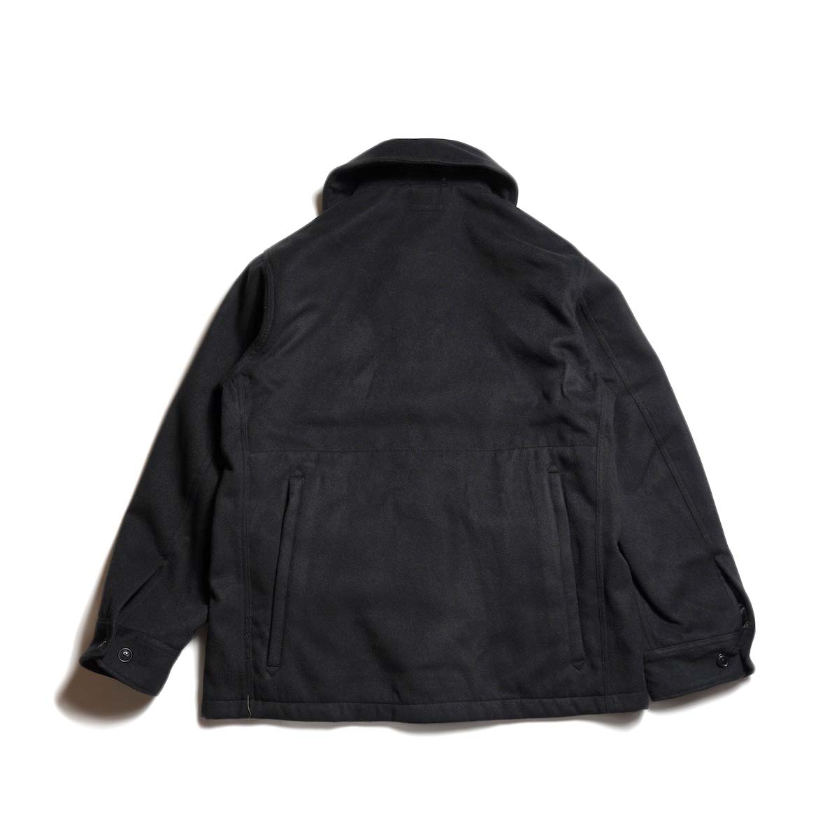 Engineered Garments / Cruiser Jacket - Polyester Fake Melton (Black)　背面