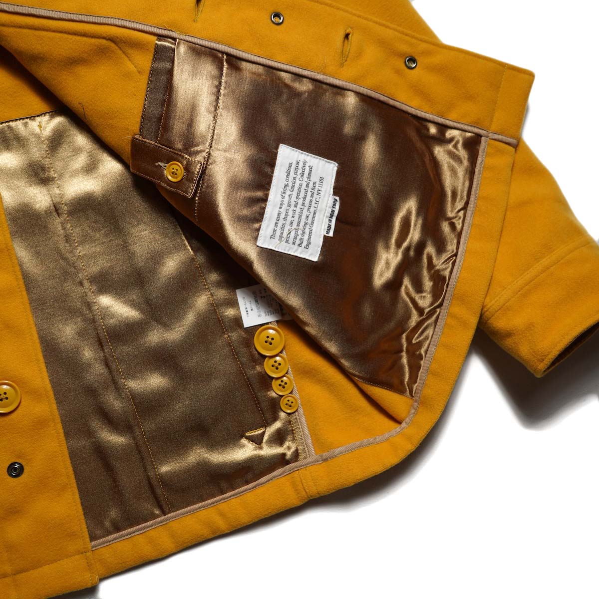 Engineered Garments / Cruiser Jacket - Polyester Fake Melton (Gold) 裏地