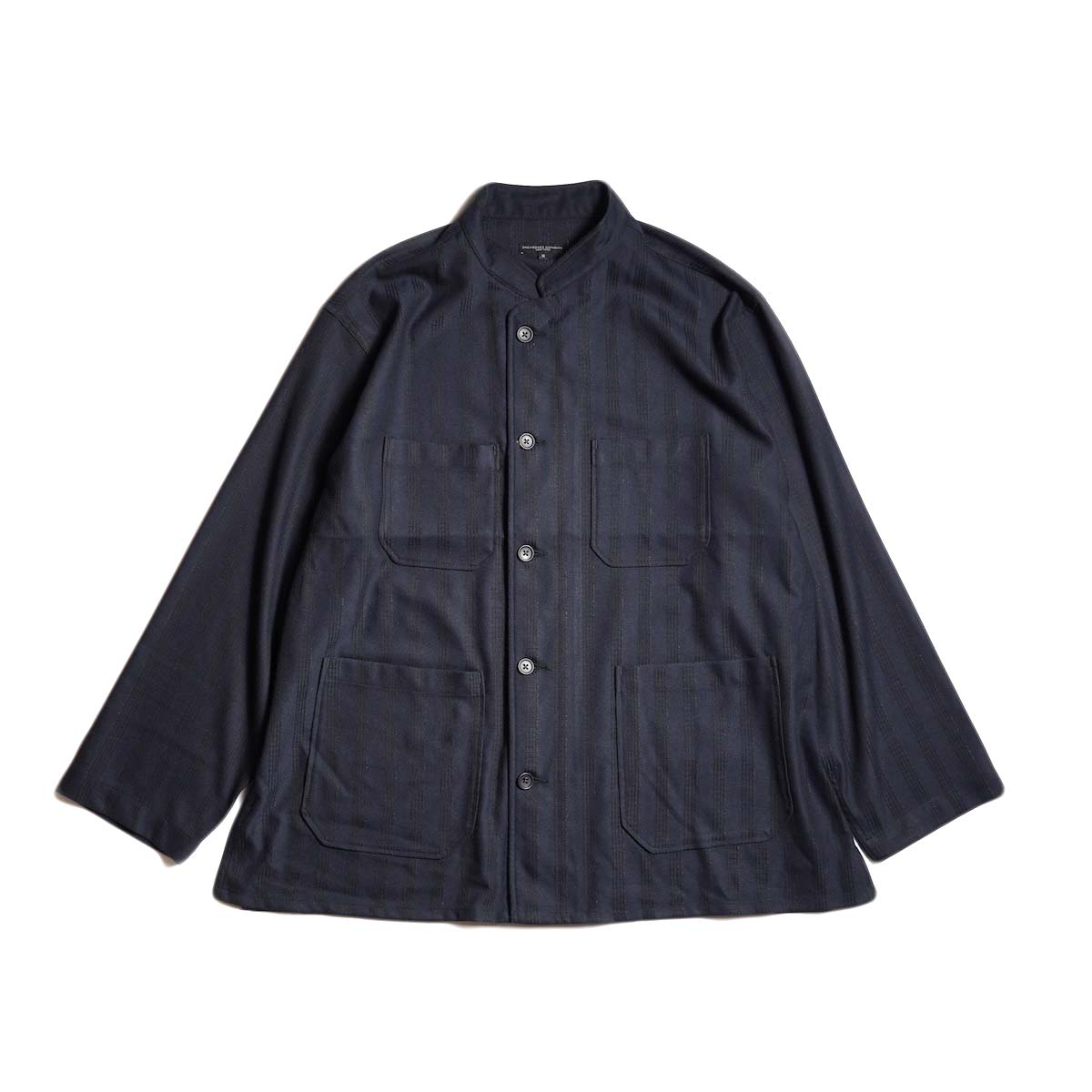 Engineered Garments / Dayton Shirt - Polyester Lurex Stripe (Dk.Navy) 正面
