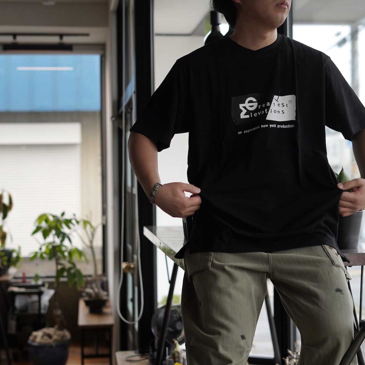 Engineered Garments × EXPANSION NY / GREATEST ELEVATIONS TEE (Black)