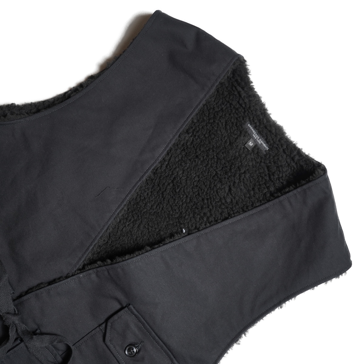 Engineered Garments / Fowl Vest - Cotton Double Cloth (Black) ネック