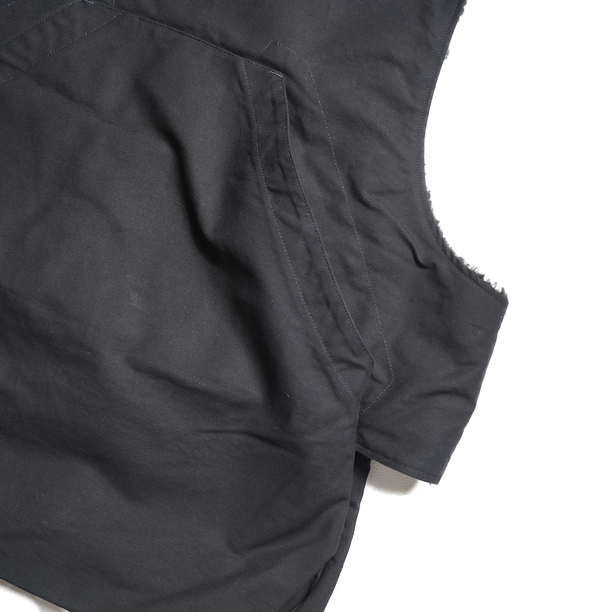 Engineered Garments / Fowl Vest - Cotton Double Cloth (Black)  ゲームポケット