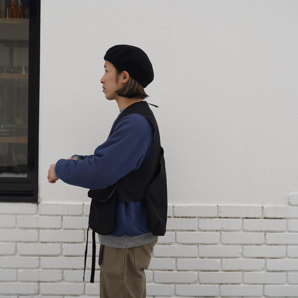 Engineered Garments / Fowl Vest - Lt.Weight Nyco Poplin (Black)  着用イメージ③