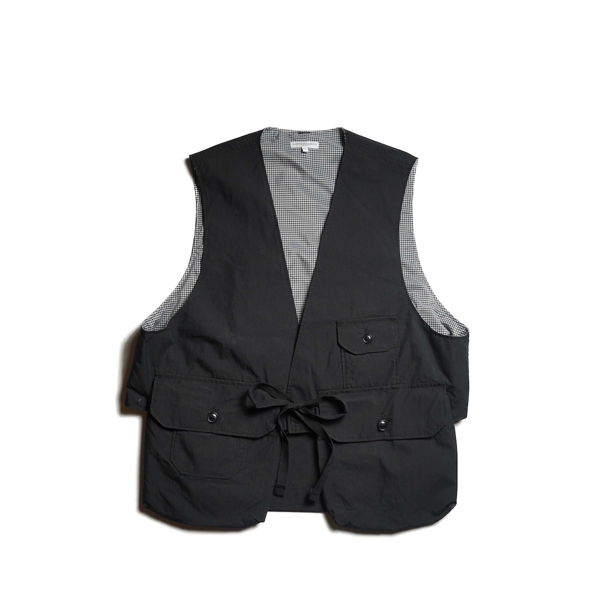 Engineered Garments / Fowl Vest - Lt.Weight Nyco Poplin (Black) 正面