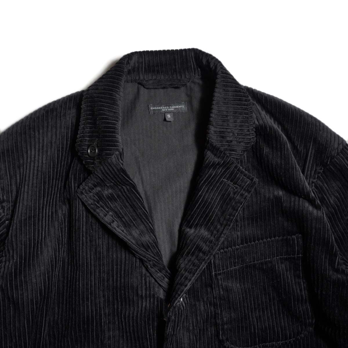 Engineered Garments / Loiter Jacket - Cotton 4.5W Corduroye (Black) ラペル