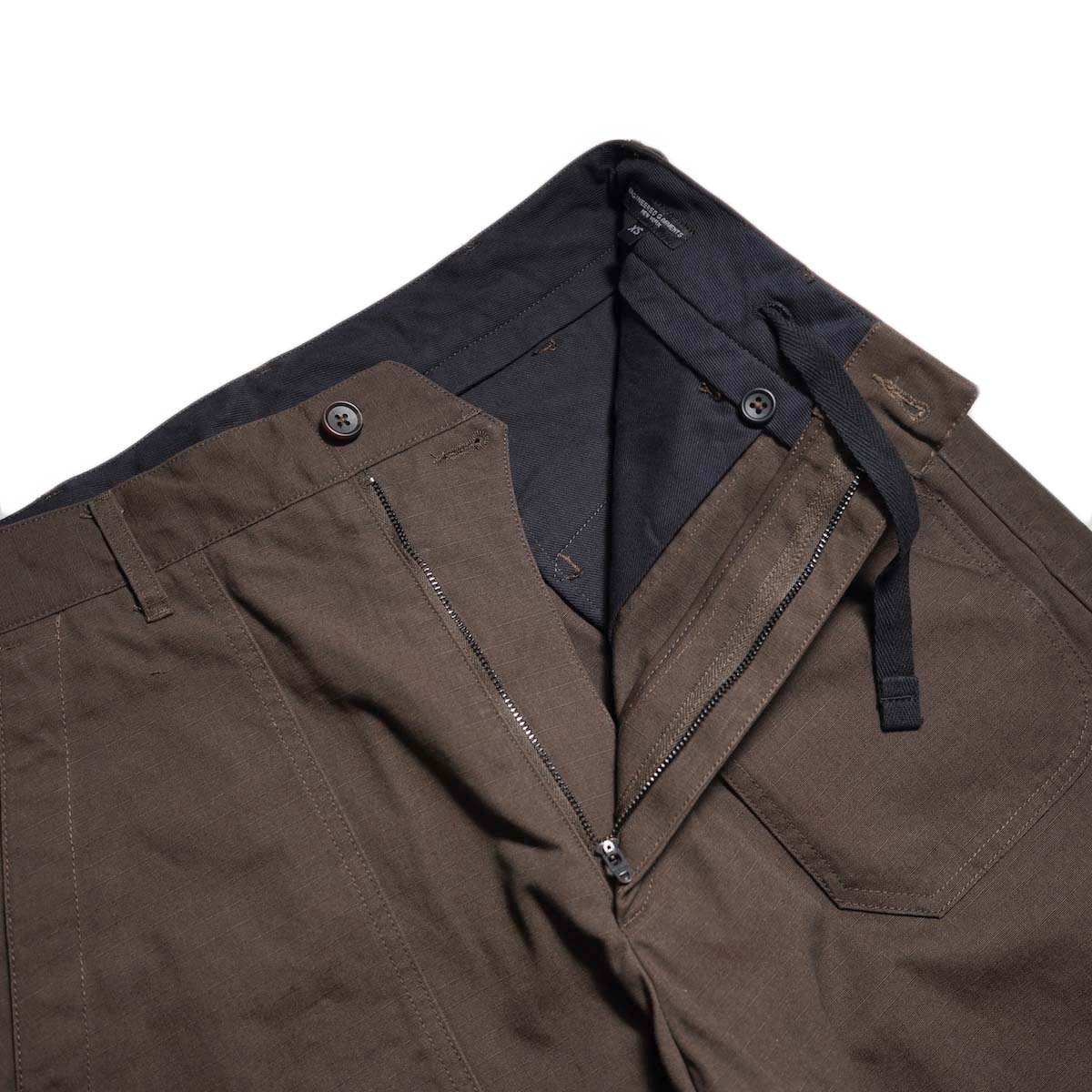 Engineered Garments / Security Pant - Heavyweight Cotton Ripstop (DK.Brown)  ウエストコード
